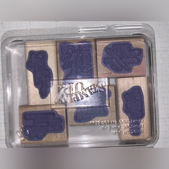 STAMPIN' UP! Best Yet Stamp Set of 6 Rubber Wood Mount Occasion Holiday Greeting - Picture 2 of 5